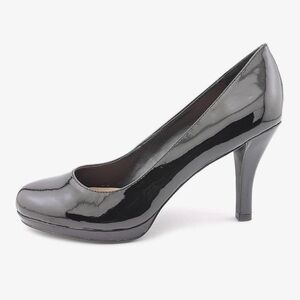 Franco Sarto Women's Orlina Pump Shiny Black Patent Leather Heels Size 7